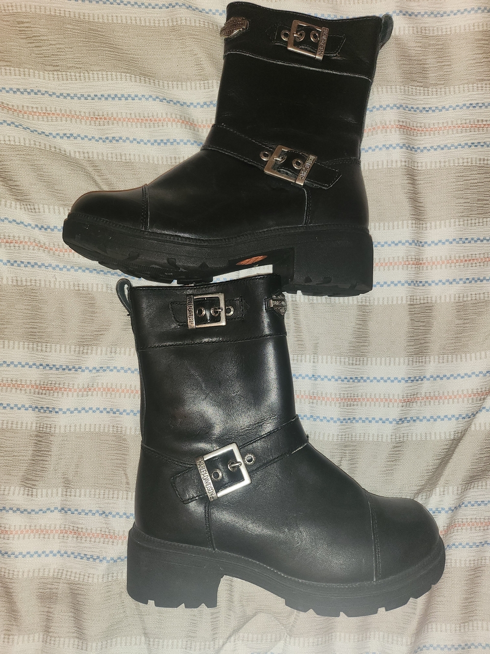 Harley-Davidson Brown Leather Boots with Orange Tag